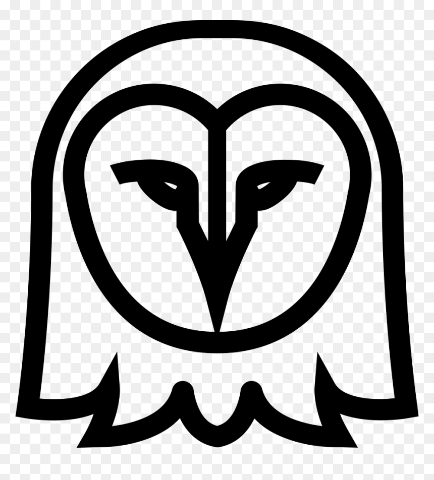 Owl Face Outline Front - Outline Of A Owl Head, HD Png Download - face outline png