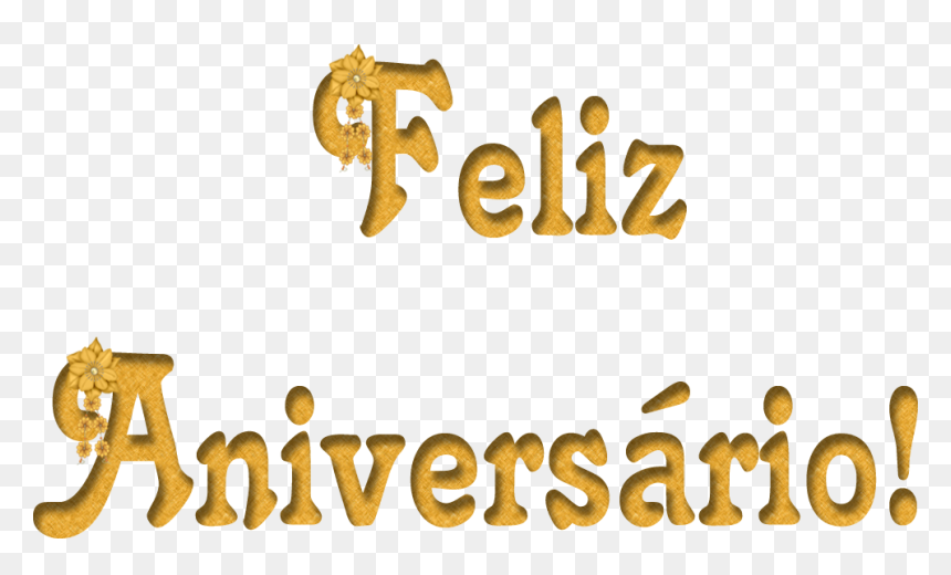 Cartões De Aniversário - Feliz Aniversário Em Dourado, HD Png Download - aniversario png