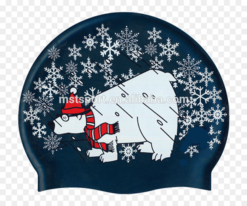 100% De Silicona Divertida Gorra De Natación De Navidad - Christmas Swim Cap, HD Png Download - gorro navidad png