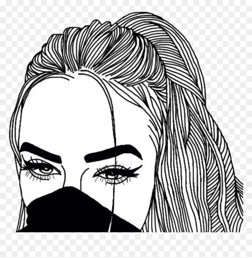 Girl Drawing Outline, HD Png Download - face outline png