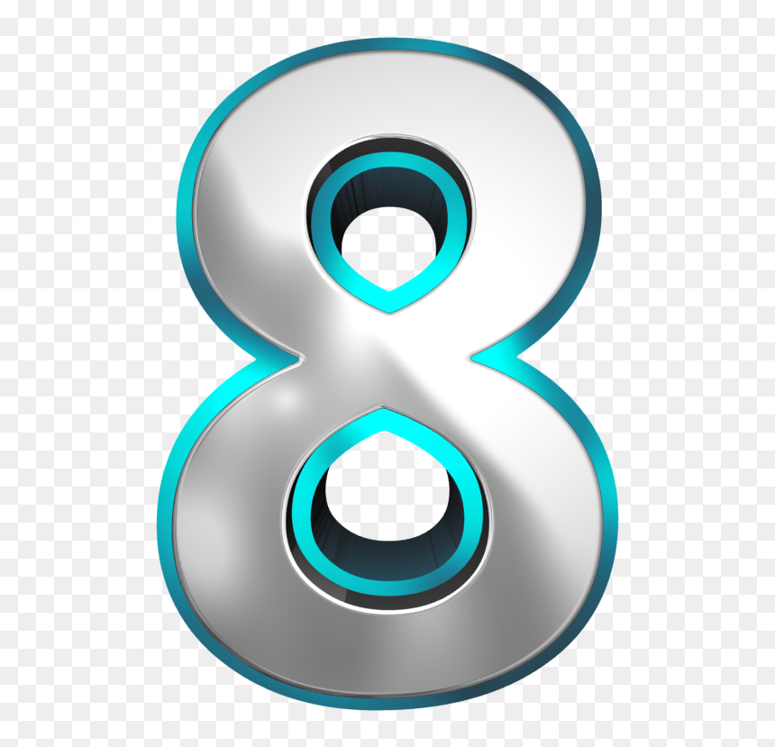 Metallic And Blue Number Eight Png Clipart Image - Eight Clipart Png, Transparent Png - metallic png