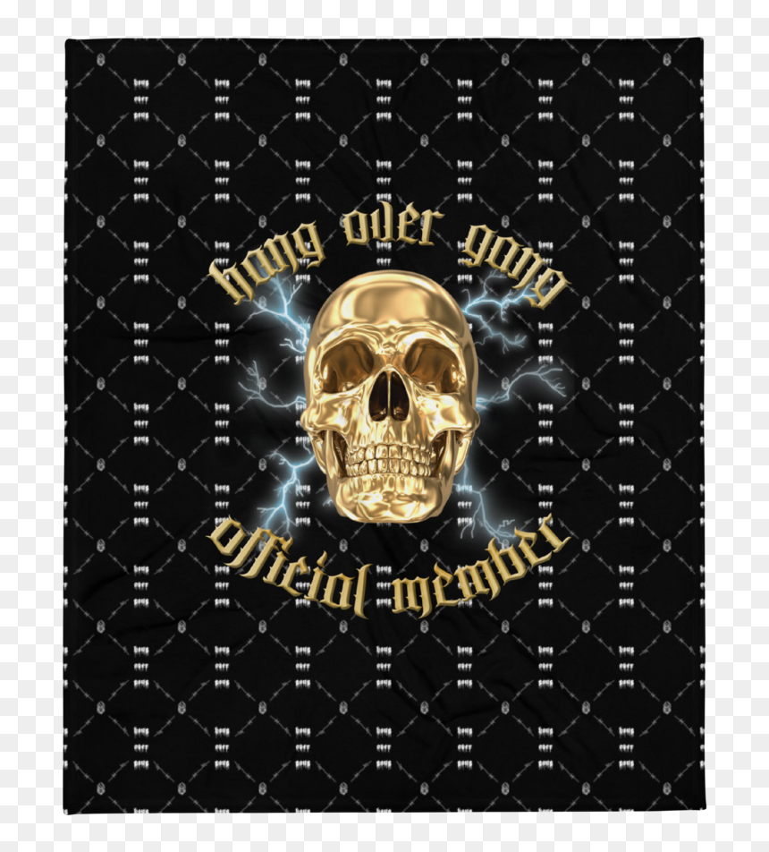 Hog Monogram Insane Skull Shirt Mockup Front Flat, HD Png Download - gold skull png