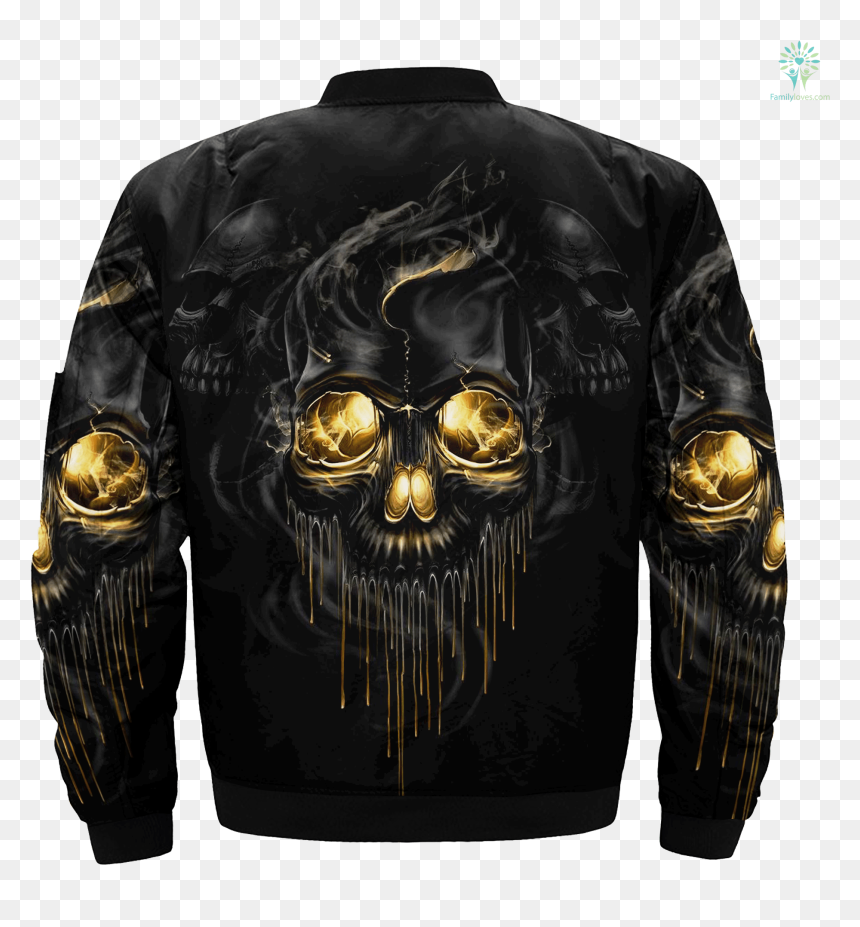 Black And Gold Skull Over Print Jacket Payment Shipping - Wicked Cool Skulls, HD Png Download - gold skull png