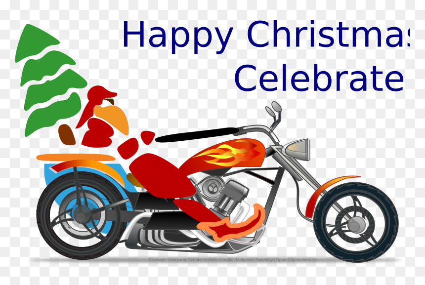 Santa On Chopper Clip Arts, HD Png Download - chopper motorcycle png