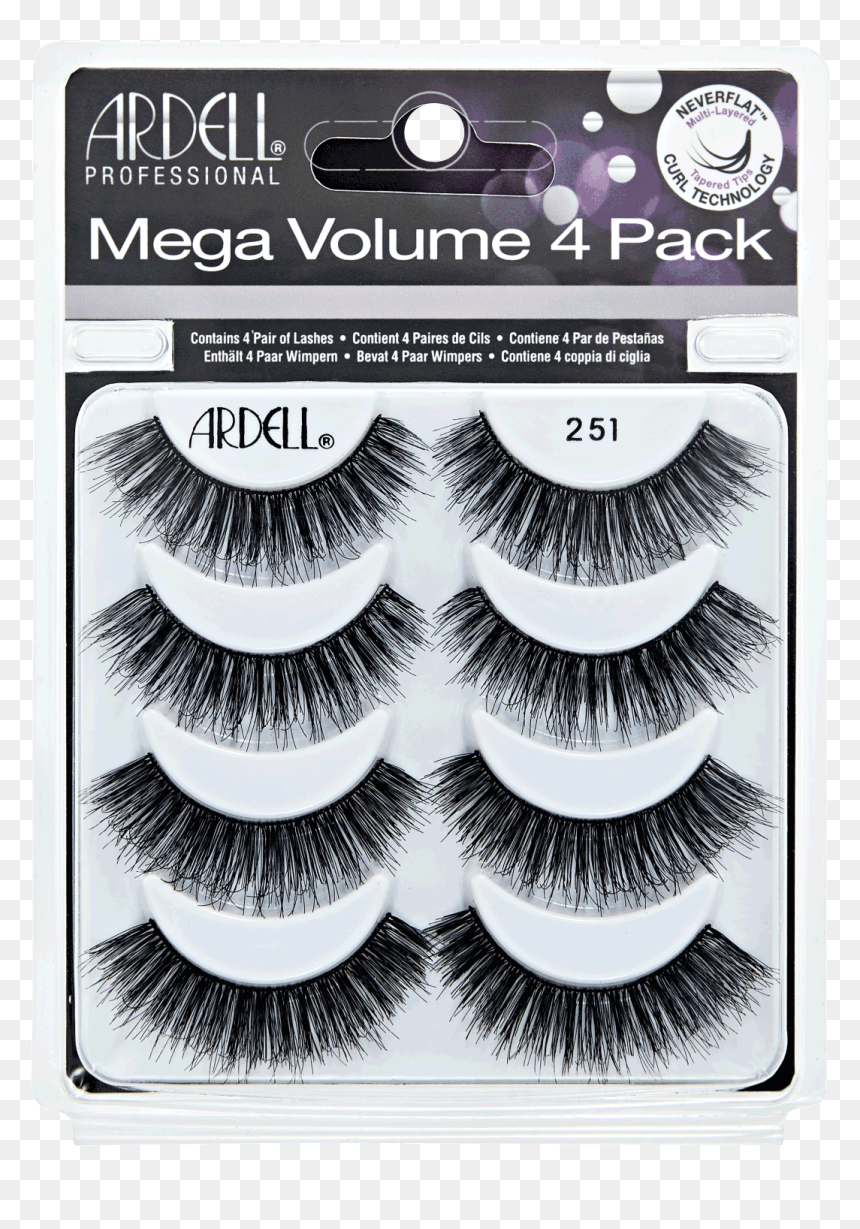 Mega Volume 251 Lashes 4 Pack, HD Png Download - pestañas png