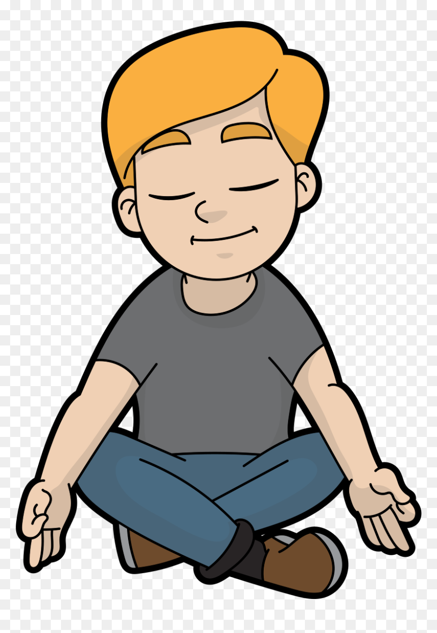 Meditation Pic In Cartoon, HD Png Download - cartoon man png