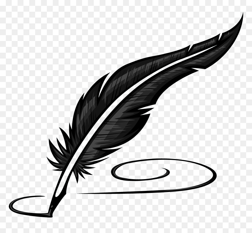 Writing Literature Feather - Feather Pen Clipart, HD Png Download - feather clipart png