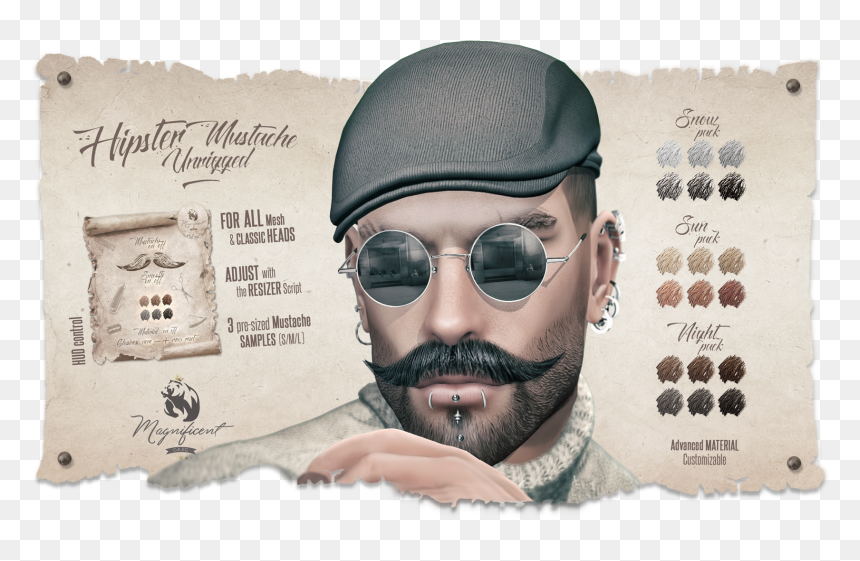 Tp To Ga, HD Png Download - hipster mustache png