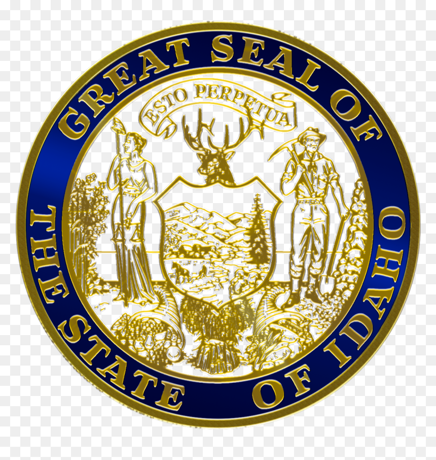 Flag And Seal Of Idaho, HD Png Download - metallic png