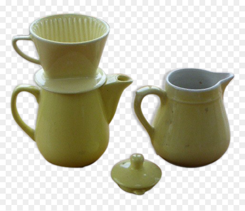 Melitta Coffee Service Consisting Of Coffee Maker, - Ceramic, HD Png Download - vintage filter png