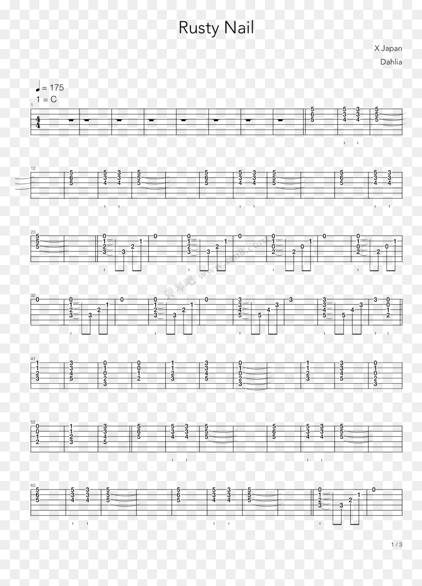 Rusty Nail 电吉他 第1张 - Walking Bass Line C Major, HD Png Download - rusty nail png