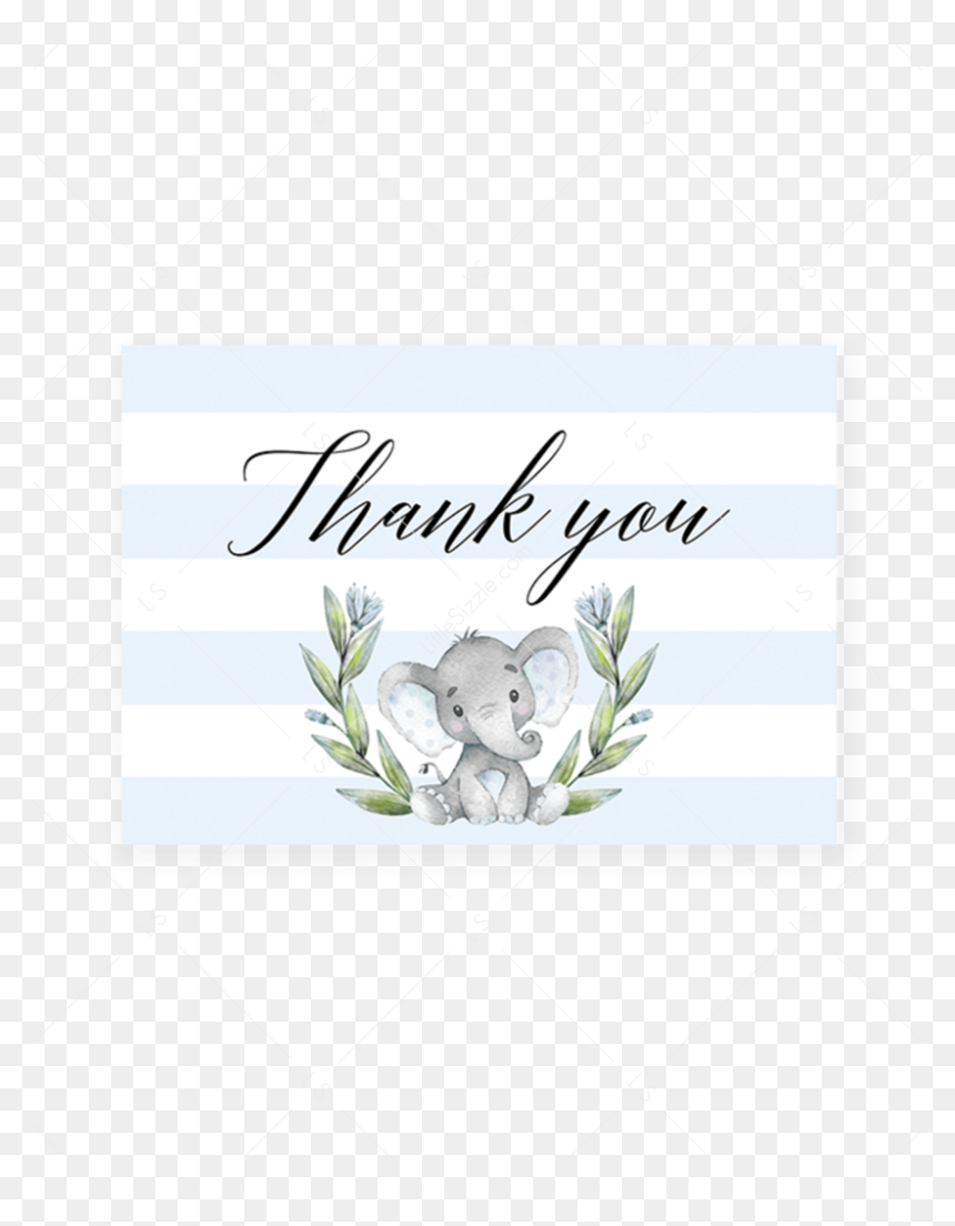Transparent Baby Shower Elephant Png - Baby Shower Thank You Png, Png Download - baby shower elephant png