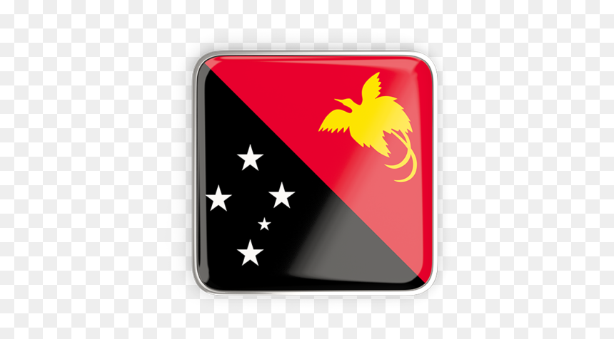 Square Icon With Metallic Frame - Papua New Guinea Flag, HD Png Download - metallic png