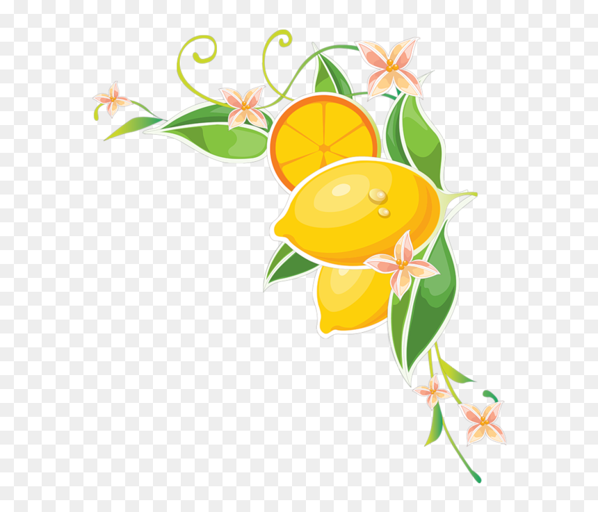 Tubes Bordures,tubes Coins,corners - Lemon Border, HD Png Download - mural png