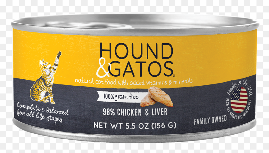 Hound & Gatos Grain Free Cat Food 98% Chicken & Liver - Hounds And Gatos Cat Food, HD Png Download - gatos png