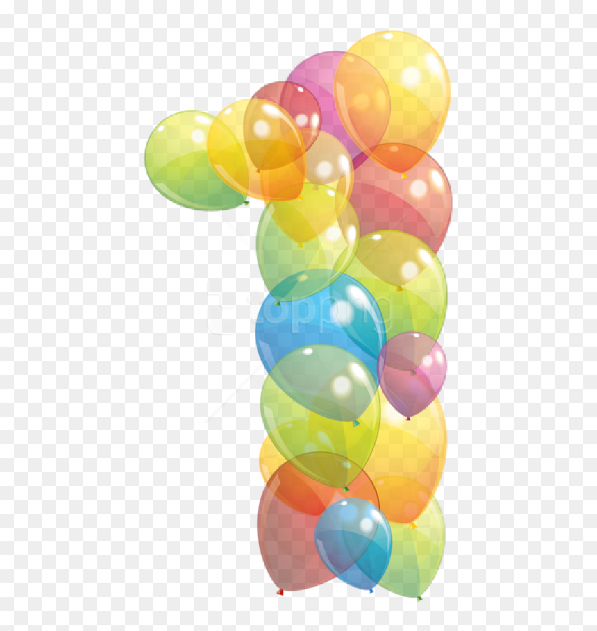 Free Png Download Transparent One Number Of Balloons - Balloon Png, Png Download - birthday ballons png