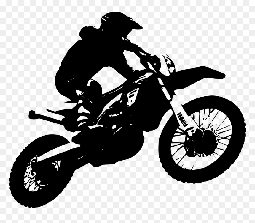 Dirt Bike Silhouette, HD Png Download - chopper motorcycle png