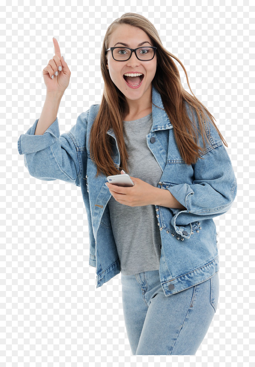 Happy Girl With Smartphone Png Image - Free Png Using Smartphone, Transparent Png - smartphone.png