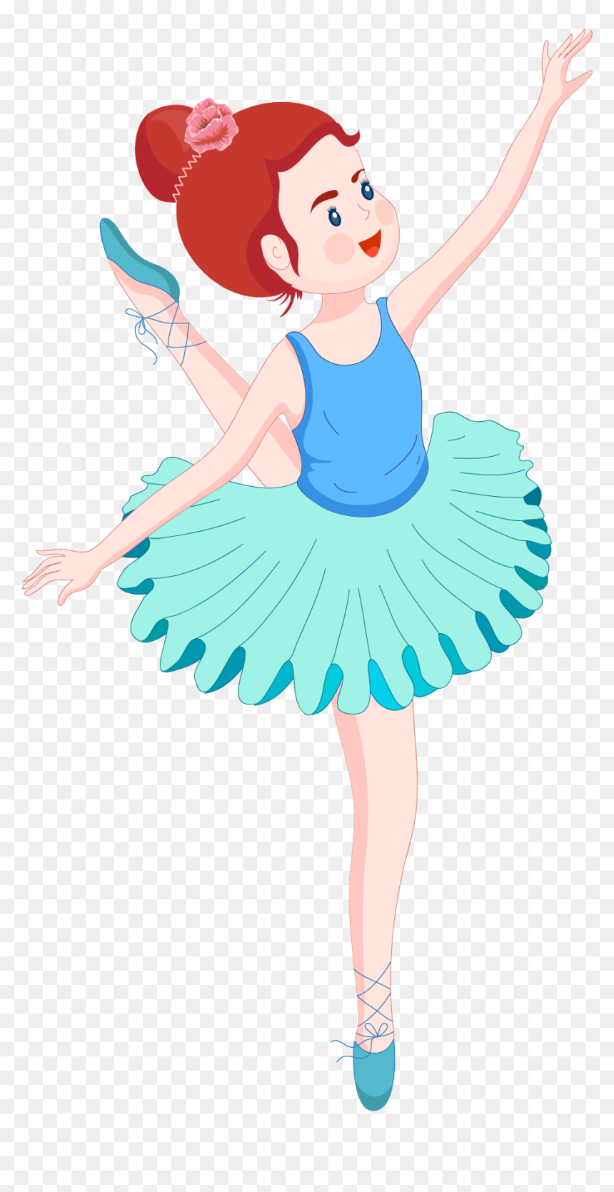 Blue Ballerina Png Cartoon, Transparent Png - dancing girl png