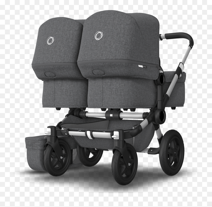 Infant Stroller Multiple Seat Positions Grey/red Converts - Bugaboo Donkey 2 Twin New, HD Png Download - baby stroller png