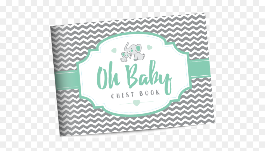Elephant Baby Shower Guest Book - Oh Baby: Elephant Themed Baby Shower Guest Book With, HD Png Download - baby shower elephant png