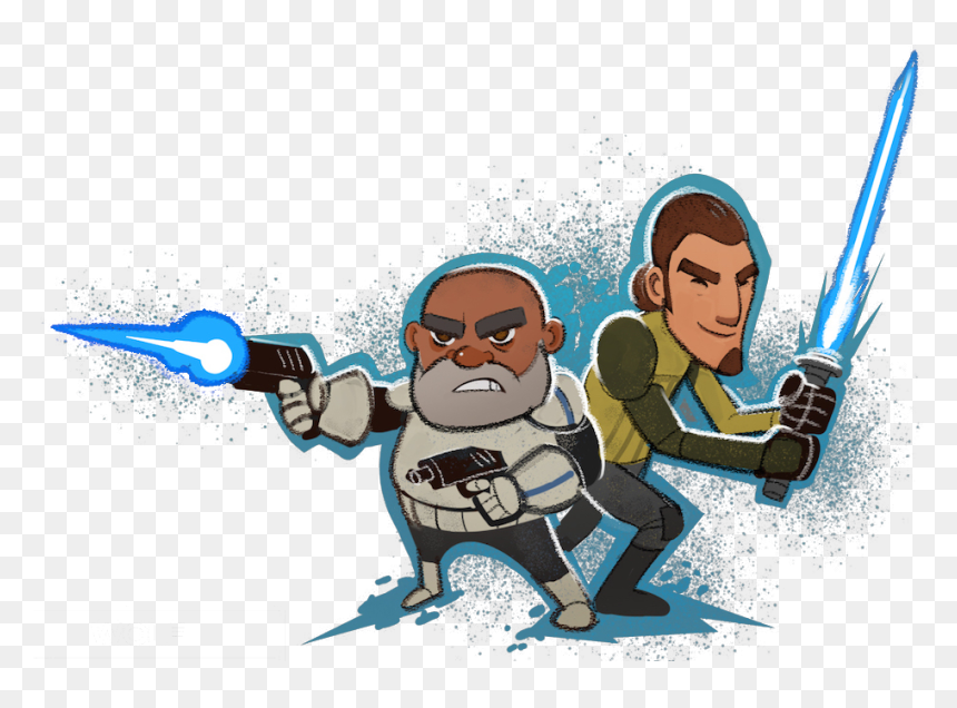 Star Wars Png Moving - Star Wars Rebels Kanan And Rex, Transparent Png - star wars clipart png