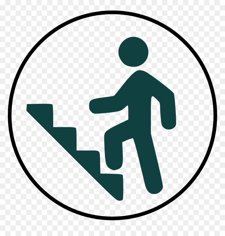 Man Climbing Stairs Icon , Png Download - Climbing Stairs Icon Png, Transparent Png - person walking up stairs png