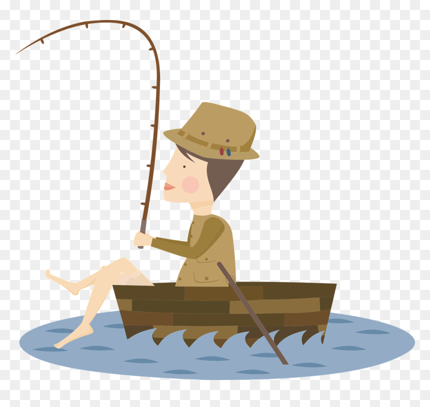 Fisherman Cartoon Png, Transparent Png - fishing hat png