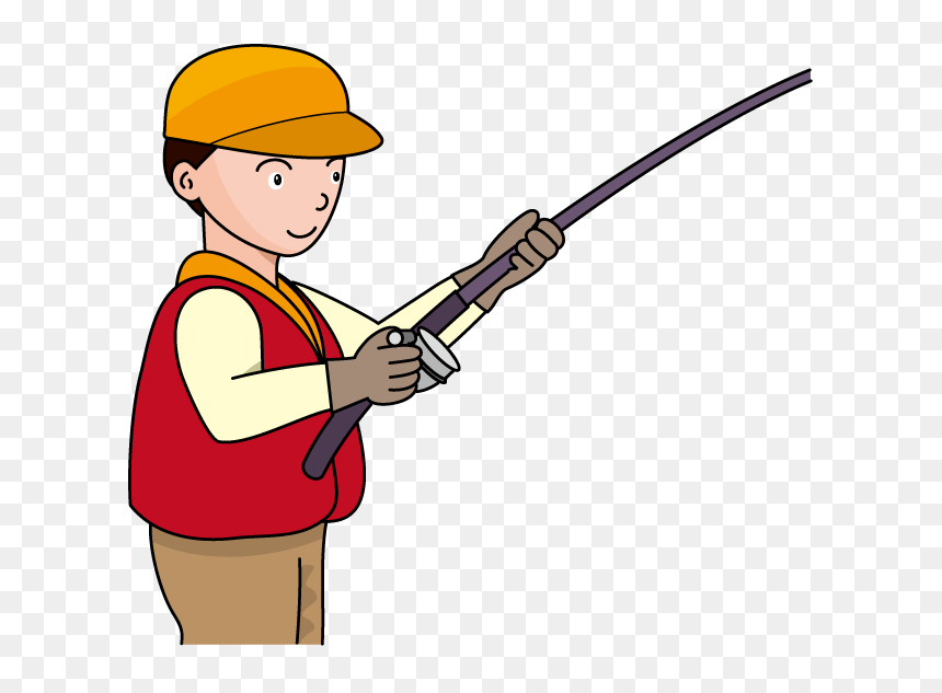 Clipart Fisherman With Rod, HD Png Download - fishing hat png