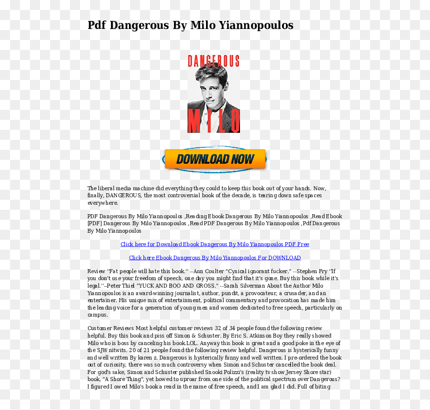 Poster, HD Png Download - milo yiannopoulos png