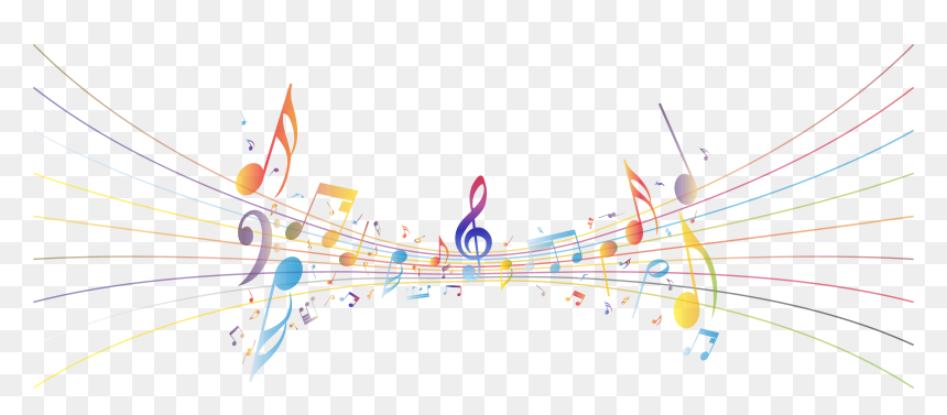 Birthday Card With Music Notes, HD Png Download - colorful music notes on a staff png