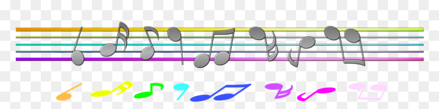 Musical Note, HD Png Download - colorful music notes on a staff png