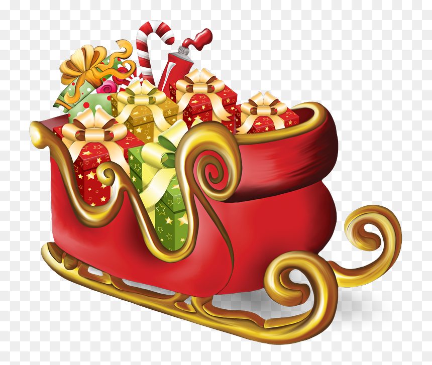 Sleigh Clipart Png, Transparent Png - santas sleigh png