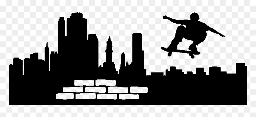 Logo Sticker New York, HD Png Download - skateboard silhouette png