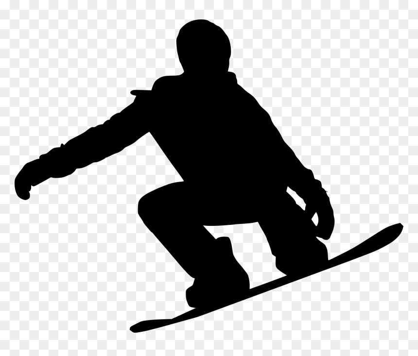 Silhouette Snowboard Transparent Background, HD Png Download - skateboard silhouette png