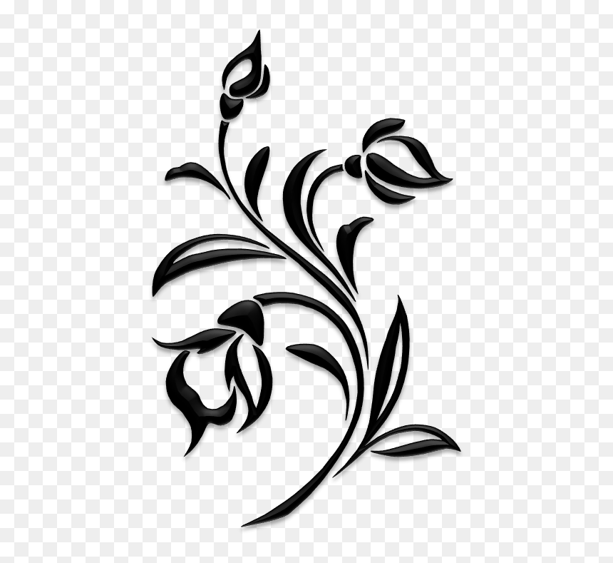 Floral Silhouette Png, Transparent Png - flowers silhouette png