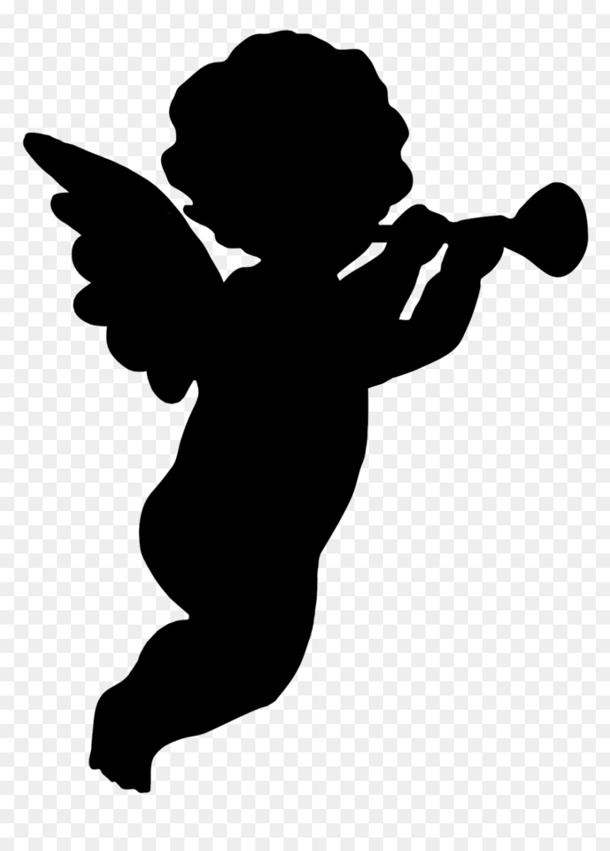 Baby Angel Silhouette Png, Transparent Png - skateboard silhouette png