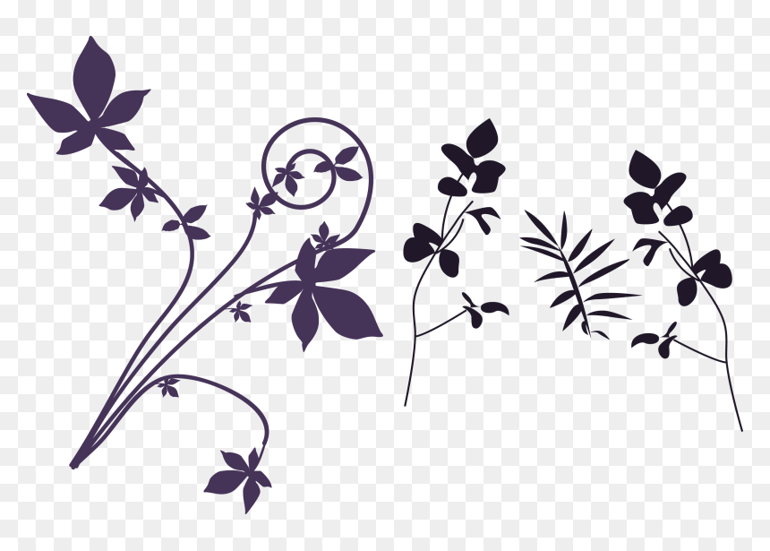 Free Vector Background, HD Png Download - flowers silhouette png