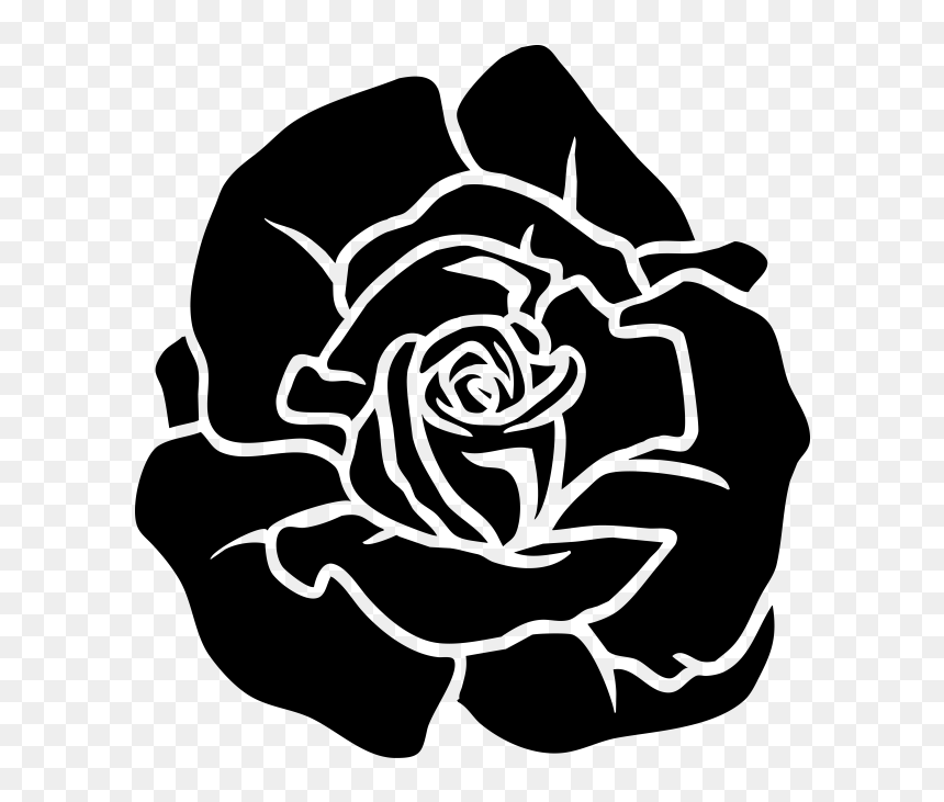 Garden Roses, HD Png Download - flowers silhouette png