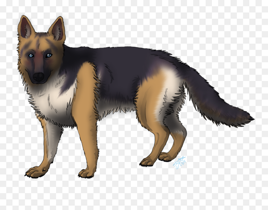 Cartoon Dogs German Shepherd, HD Png Download - german shepherd silhouette png