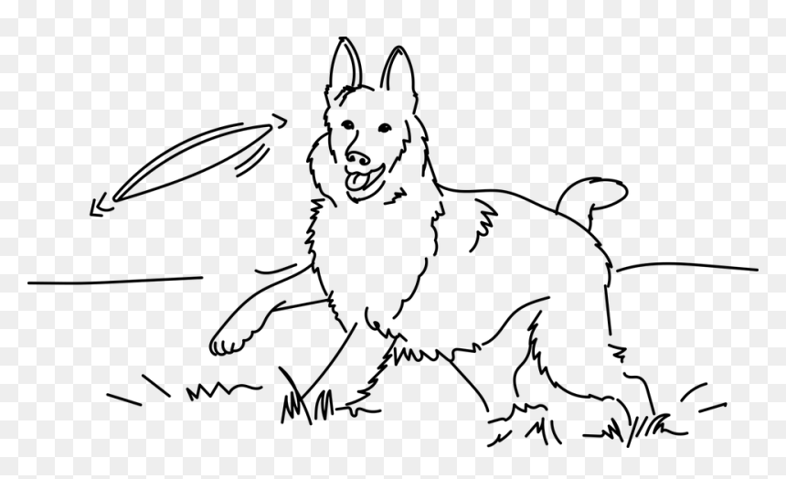 Line Art, HD Png Download - german shepherd silhouette png
