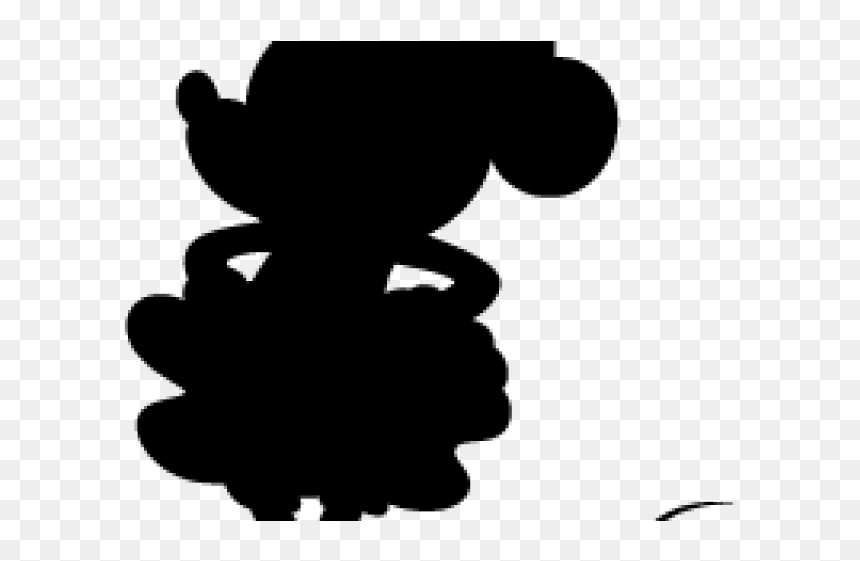 Black Minnie Mouse Silhouette, HD Png Download - minnie mouse silhouette png