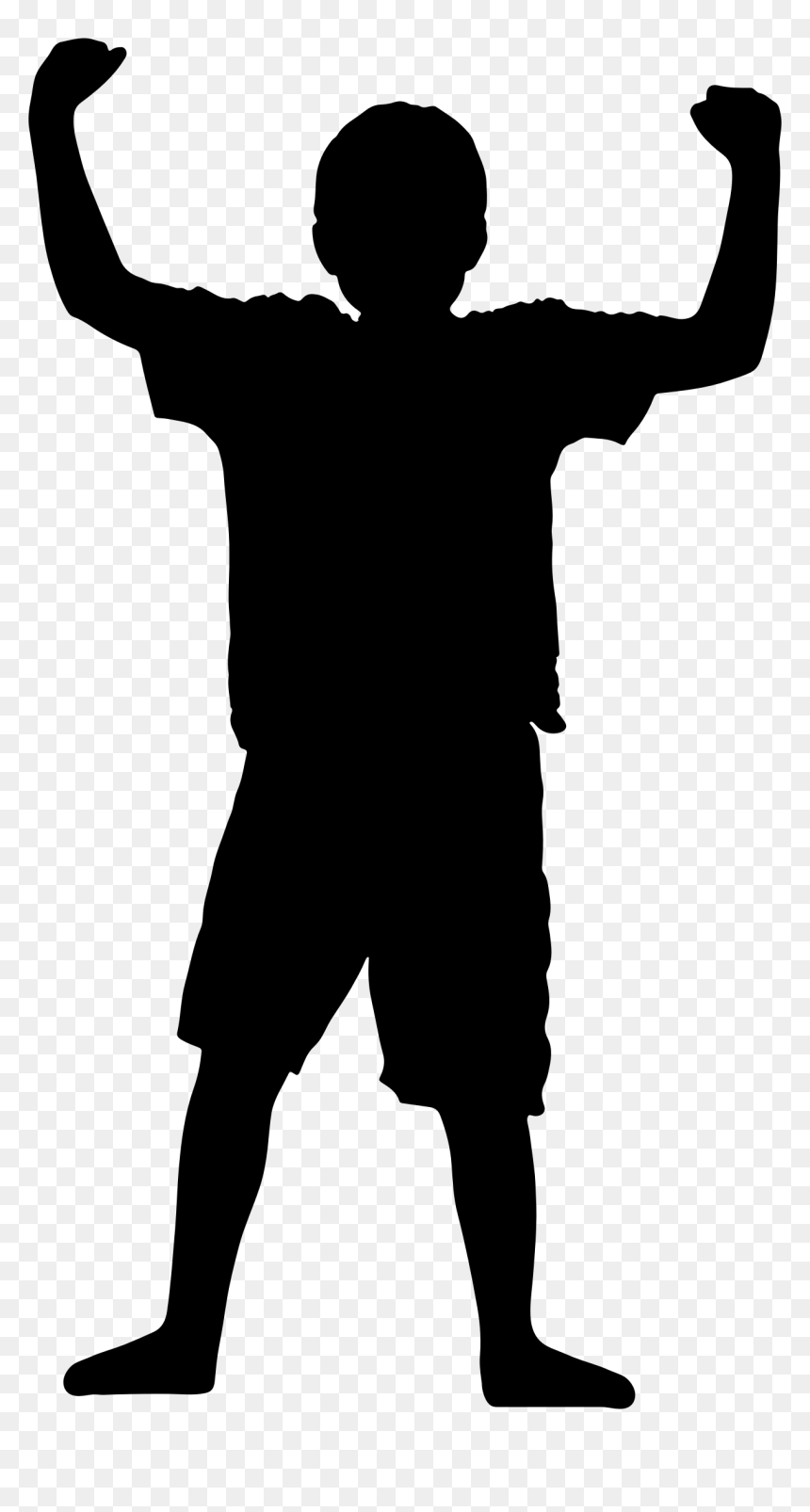 Silhouette Boy Clipart, HD Png Download - standing silhouette png