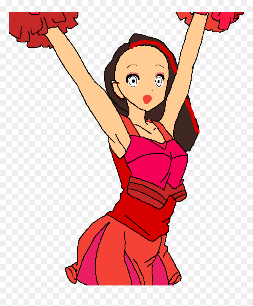 Cartoon, HD Png Download - cheerleader clipart png