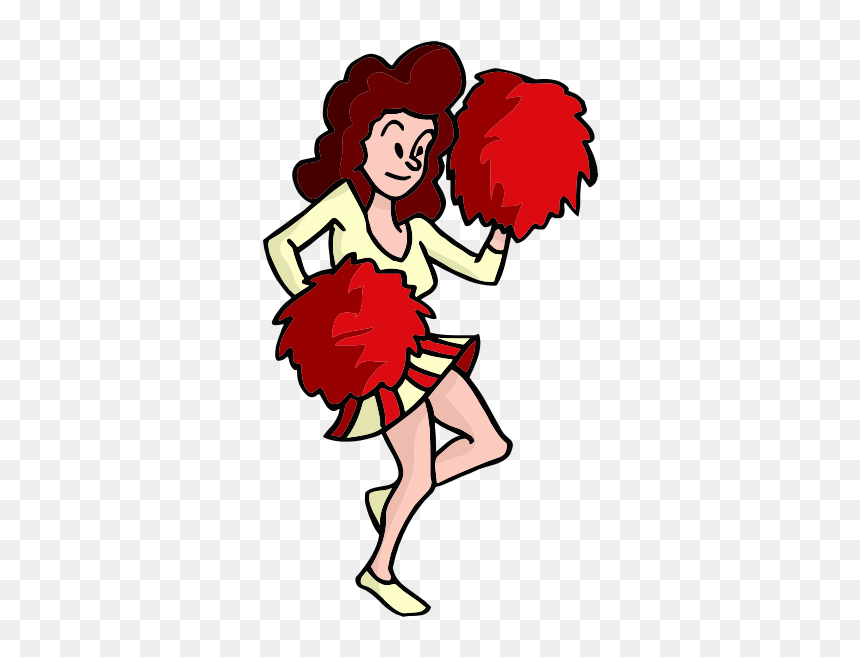 Cheerleader Cartoon Clipart, HD Png Download - cheerleader clipart png