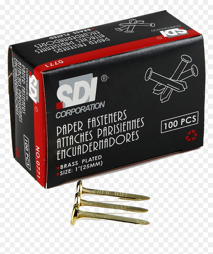 Sdi Paper Fastener 1 100 Pcs Box - Bullet, HD Png Download - bullet hole paper png