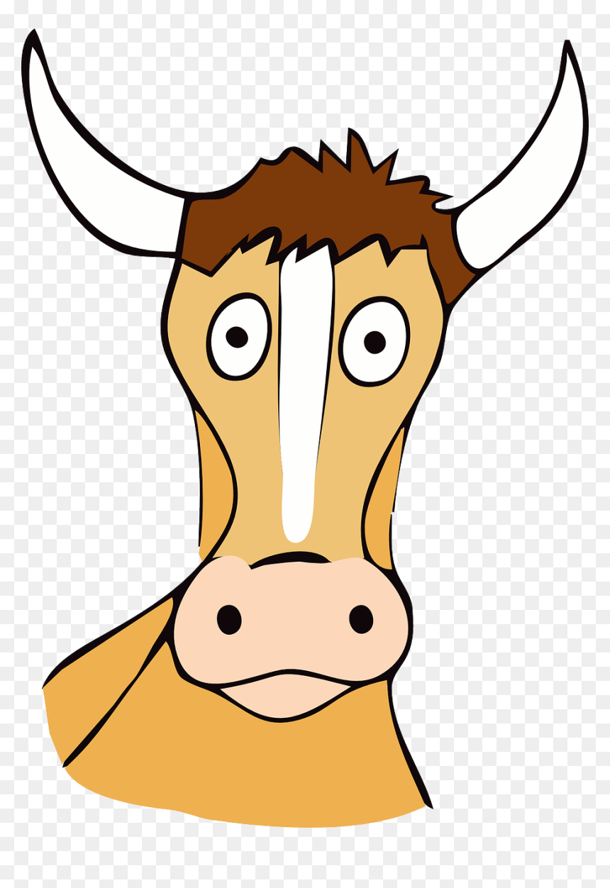 Long Horn Bull Drawings, HD Png Download - suprised face png