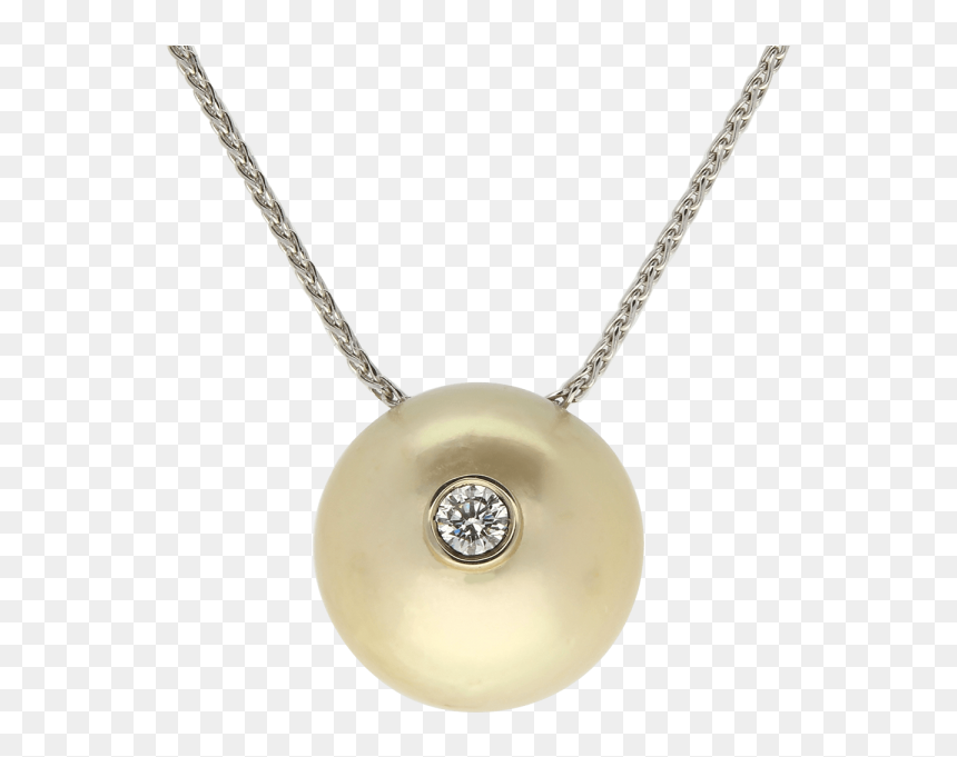 Basic Pearl Necklace - Locket, HD Png Download - golden chain png