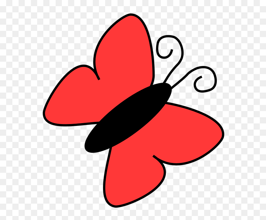 Butterfly Clipart, HD Png Download - red butterfly png