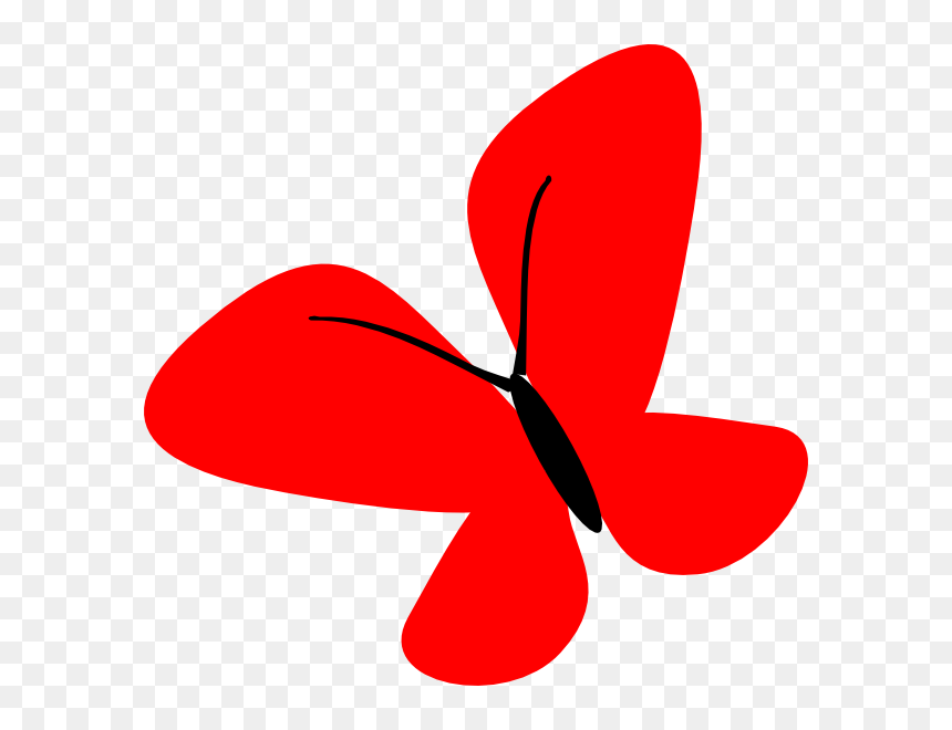 Colombia Flag Butterfly Clip Art - Clipart Red Butterfly, HD Png Download - red butterfly png